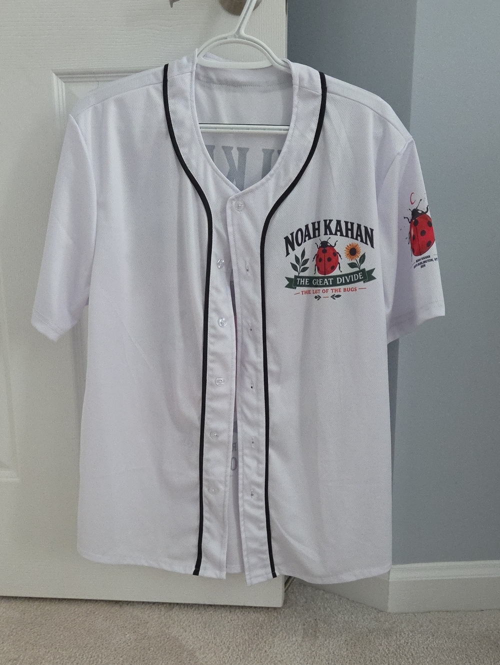 White Short-Sleeve Baseball Jersey Shirt